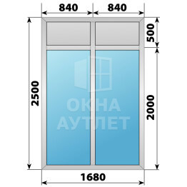 Алюминиевая комбинированная перегородка 1680×2500 ОА-67513
