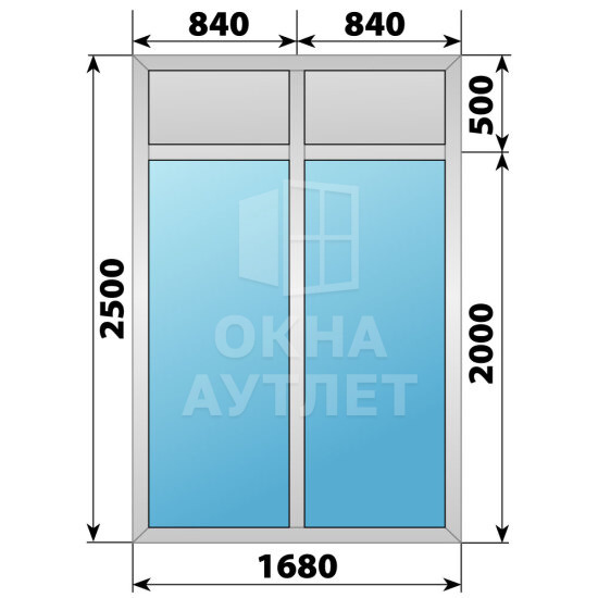 Алюминиевая комбинированная перегородка 1680×2500 ОА-67513