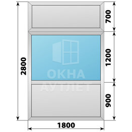 Алюминиевая комбинированная перегородка 1800×2800 ОА-67543