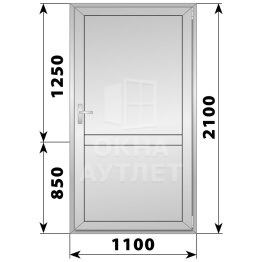 Алюминиевая межкомнатная одностворчатая глухая дверь 1100×2100 ОА-64261