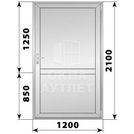 Алюминиевая межкомнатная одностворчатая глухая дверь 1200×2100 ОА-64705