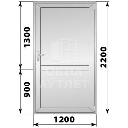 Алюминиевая межкомнатная одностворчатая глухая дверь 1200×2200 ОА-64726