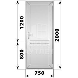 Алюминиевая межкомнатная одностворчатая глухая дверь 750×2000 ОА-63856