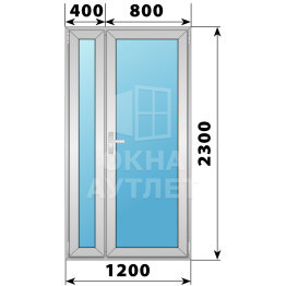 Алюминиевая межкомнатная полуторная остекленная дверь 1200×2300 ОА-64855