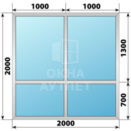 Алюминиевая перегородка 2000×2000 ОА-67504