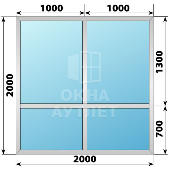 Алюминиевая перегородка 2000×2000 ОА-67504