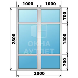 Алюминиевая перегородка 2000×2800 ОА-67549