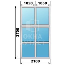 Алюминиевая перегородка 2100×3700 ОА-67627