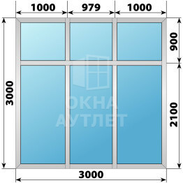 Алюминиевая перегородка 3000×3000 ОА-67684