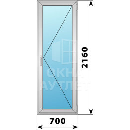 Алюминиевая стеклянная балконная дверь 700×2160 П ОА-58954