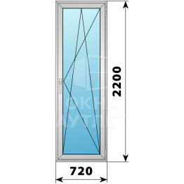 Алюминиевая стеклянная балконная дверь 720×2200 ПО ОА-59218