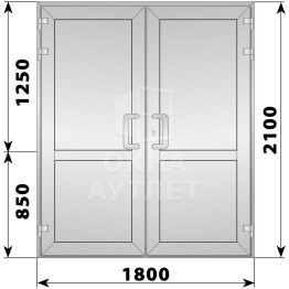Алюминиевая входная двухстворчатая глухая дверь 1800×2100 ОА-66265