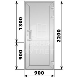 Алюминиевая входная одностворчатая глухая дверь 900×2200 ОА-65671