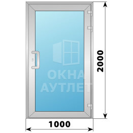Алюминиевая входная одностворчатая остекленная дверь 1000×2000 ОА-64072