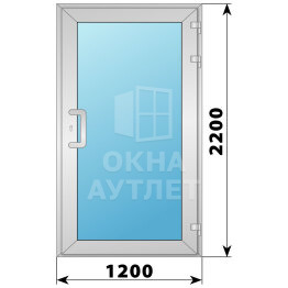Алюминиевая входная одностворчатая остекленная дверь 1200×2200 ОА-64204