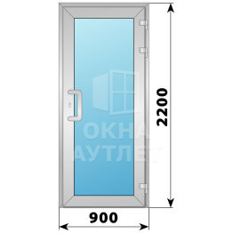 Алюминиевая входная одностворчатая остекленная дверь 900×2200 ОА-65641