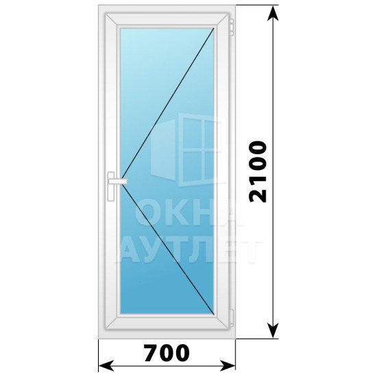 Балконная пластиковая дверь 700×2100 №1 ОА-33078