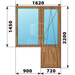 Балконный блок из лиственницы 1620×2200 Тип 1 ОА-52466