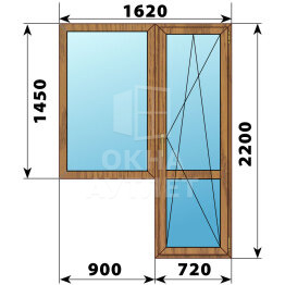 Балконный блок из лиственницы 1620×2200 Тип 4 ОА-52448