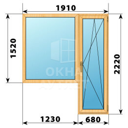 Балконный блок из сосны 1910×2220 Тип 6 ОА-52322