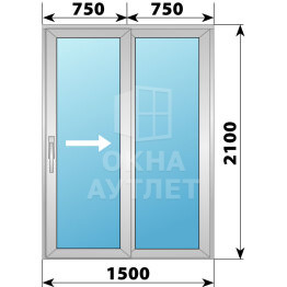 Деревянно-алюминиевая раздвижная дверь 1500×2100 2С ОА-66544