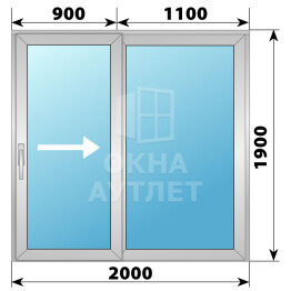 Деревянно-алюминиевая раздвижная дверь 2000×1900 2СН ОА-66574