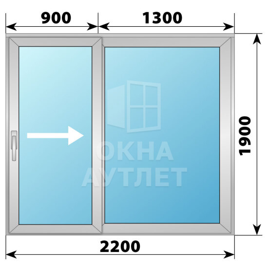 Деревянно-алюминиевая раздвижная дверь 2200×1900 2СН ОА-66592