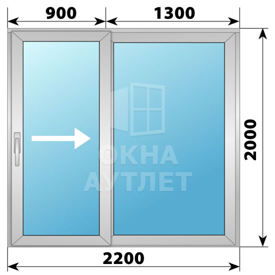Деревянно-алюминиевая раздвижная дверь 2200×2000 2СН ОА-66607