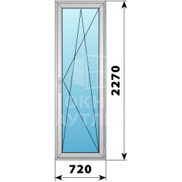 Деревянно-алюминиевая стеклянная балконная дверь 720×2270 ПО ОА-60778