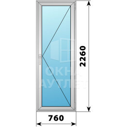 Деревянно-алюминиевая стеклянная балконная дверь 760×2260 П ОА-63199