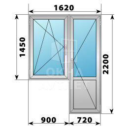 Деревянно-алюминиевый балконный блок 1620×2200 Тип 3 ОА-52910