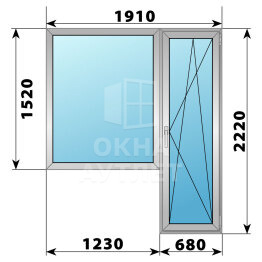 Деревянно-алюминиевый балконный блок 1910×2220 Тип 6 ОА-52829