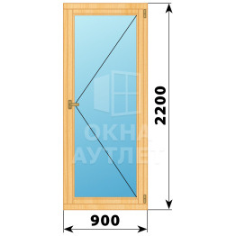 Деревянная дверь со стеклом 900×2200 сосна ОА-33399