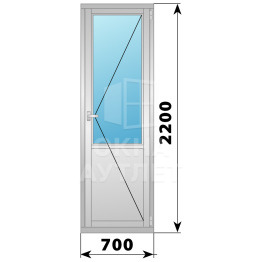 Дерево-алюминиевая дверь с глухой вставкой 700×2200 ОА-33450