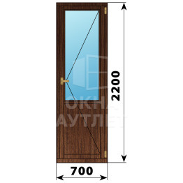 Деревянная дверь с глухой вставкой 700×2200 дуб ОА-33441