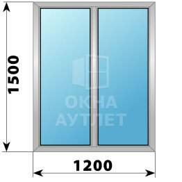Двухстворчатое алюминиевое окно 1200×1500 Г-Г ОА-54160