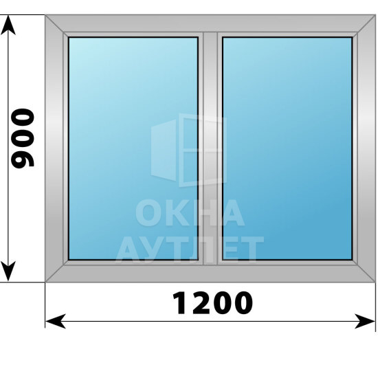 Двухстворчатое алюминиевое окно 1200×900 Г-Г ОА-53926