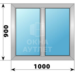 Двухстворчатое деревянно-алюминиевое окно 1000×900 Г-Г ОА-44658