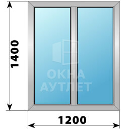 Двухстворчатое деревянно-алюминиевое окно 1200×1400 Г-Г ОА-49487