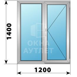 Двухстворчатое деревянно-алюминиевое окно 1200×1400 Г-П ОА-46368
