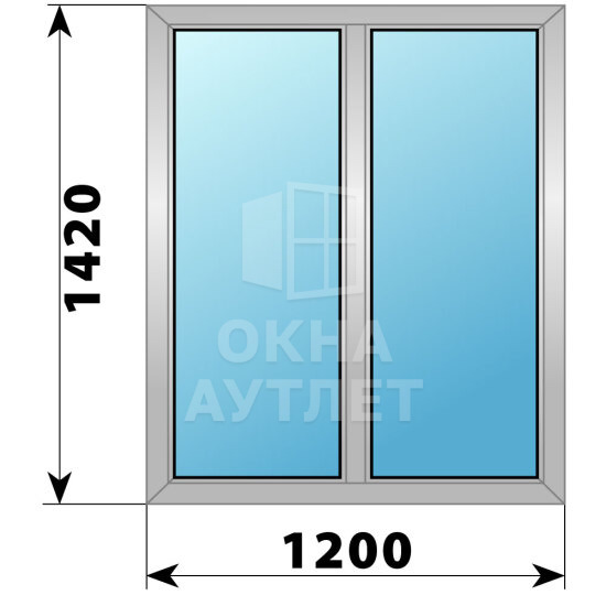 Двухстворчатое деревянно-алюминиевое окно 1200×1420 Г-Г ОА-45897
