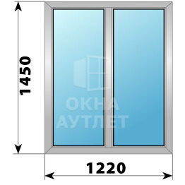Двухстворчатое деревянно-алюминиевое окно 1220×1450 Г-Г ОА-45921