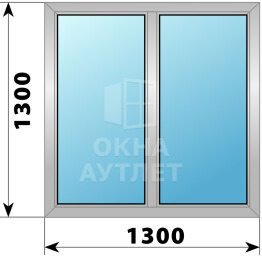 Двухстворчатое деревянно-алюминиевое окно 1300×1300 Г-Г ОА-49805
