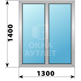 Двухстворчатое деревянно-алюминиевое окно 1300×1400 Г-Г ОА-49826