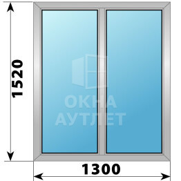 Двухстворчатое деревянно-алюминиевое окно 1300×1520 Г-Г ОА-46311