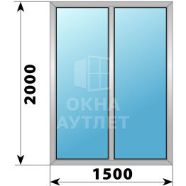 Двухстворчатое деревянно-алюминиевое окно 1500×2000 Г-Г ОА-46509