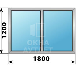 Двухстворчатое деревянно-алюминиевое окно 1800×1200 Г-Г ОА-46494