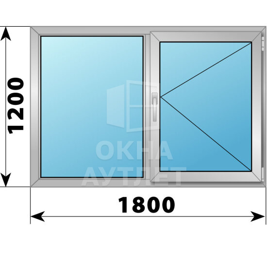 Двухстворчатое деревянно-алюминиевое окно 1800×1200 Г-П ОА-50255