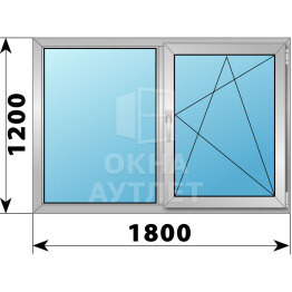 Двухстворчатое деревянно-алюминиевое окно 1800×1200 Г-ПО ОА-50276