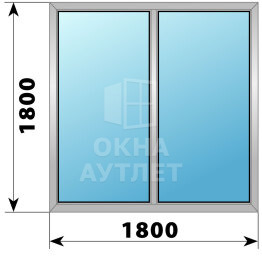 Двухстворчатое деревянно-алюминиевое окно 1800×1800 Г-Г ОА-50537